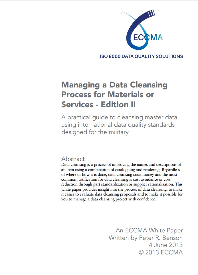 Managing a Data Cleansing Process for Material or Service Master Data