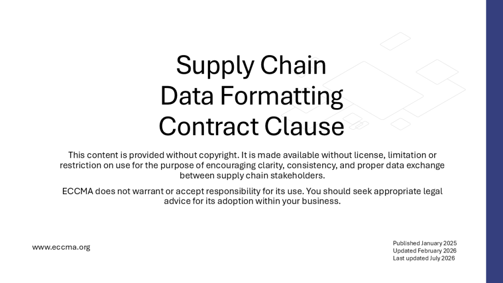 Supply Chain Data Formatting Contract Clause 