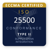 ECCMA-certified ISO 25500 conformance badge, Type II, supply chain interoperability